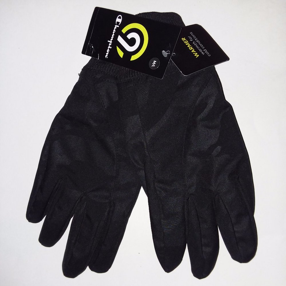 Men's Black Champion Winter Gloves Size M/L - Picture 3 of 9